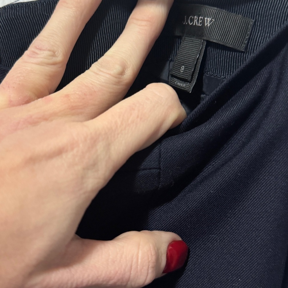J. Crew Navy Blue Flare Suit Skirt in Super 120s Wool - Picture 3 of 4